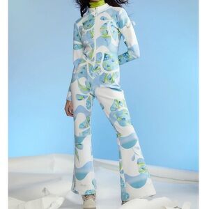 NWT Cynthia Rowley Blue and White Ski Suit Jumpsuit